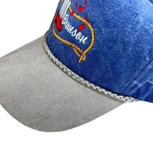 Vtg Snapback Branson Missouri Embroidered Cowboy Boots Lasso Music Notes Hat Cap - Picture 9 of 9